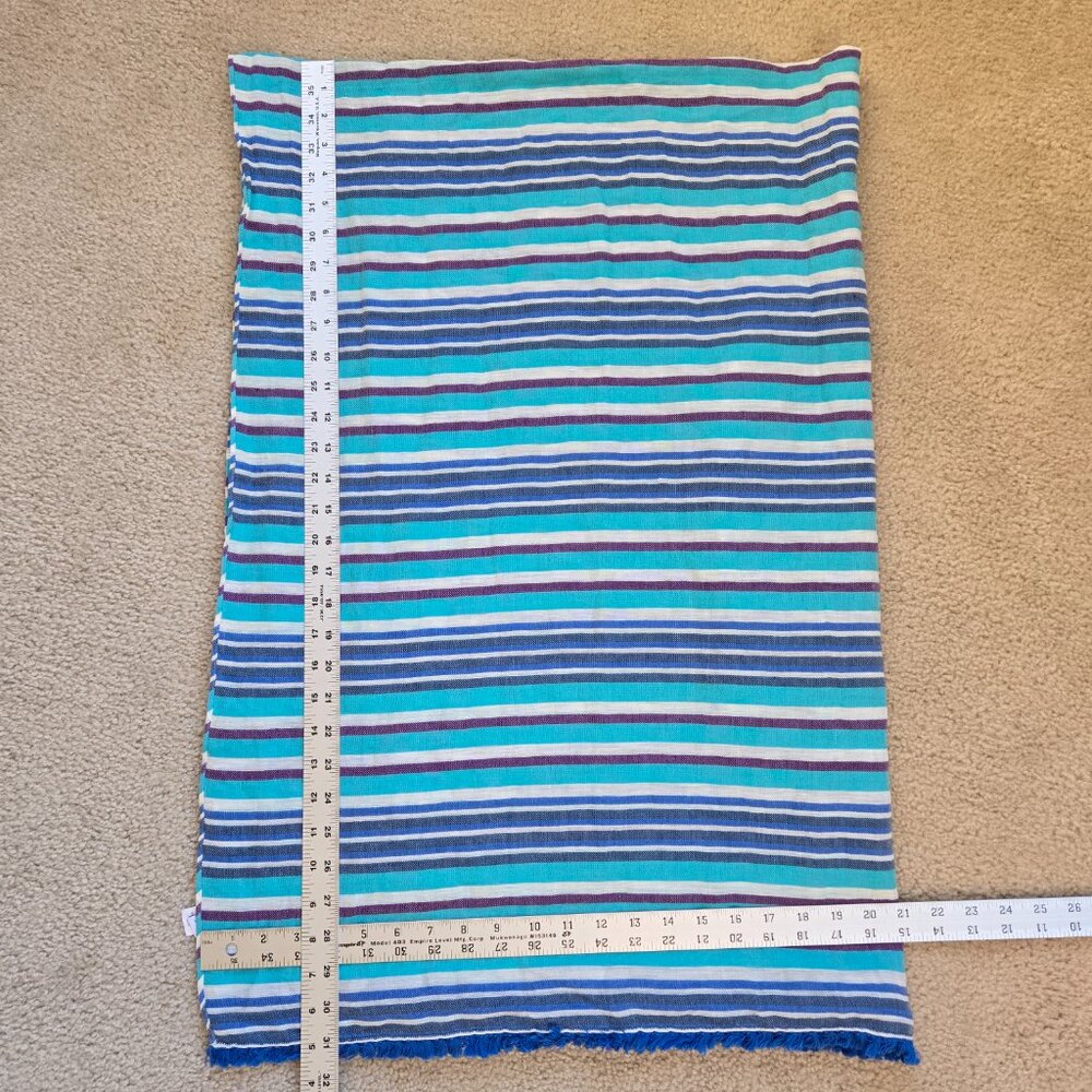 Linen Cotton Blend Scarf with fringe - Picture 3 of 7